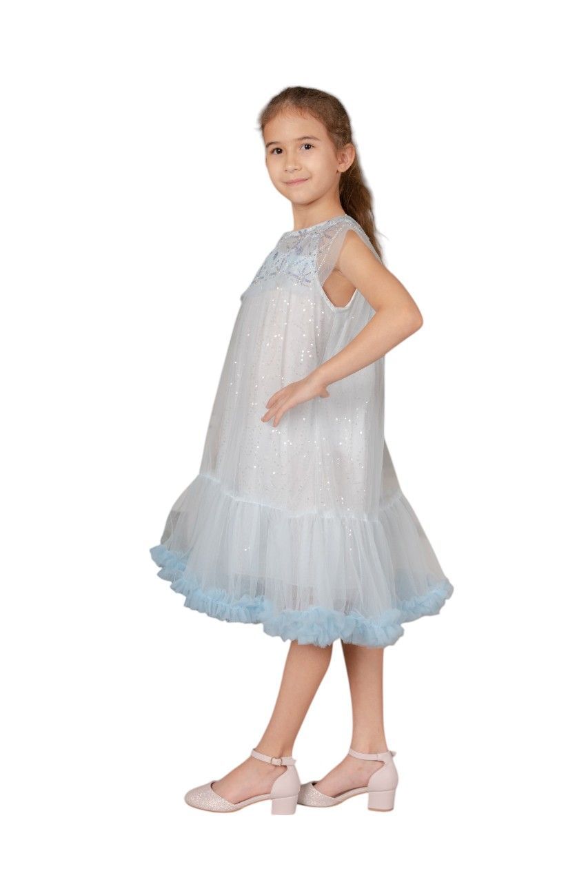 D' Daniela - Girl's Frozen Fantasy Dress - Baby Blue