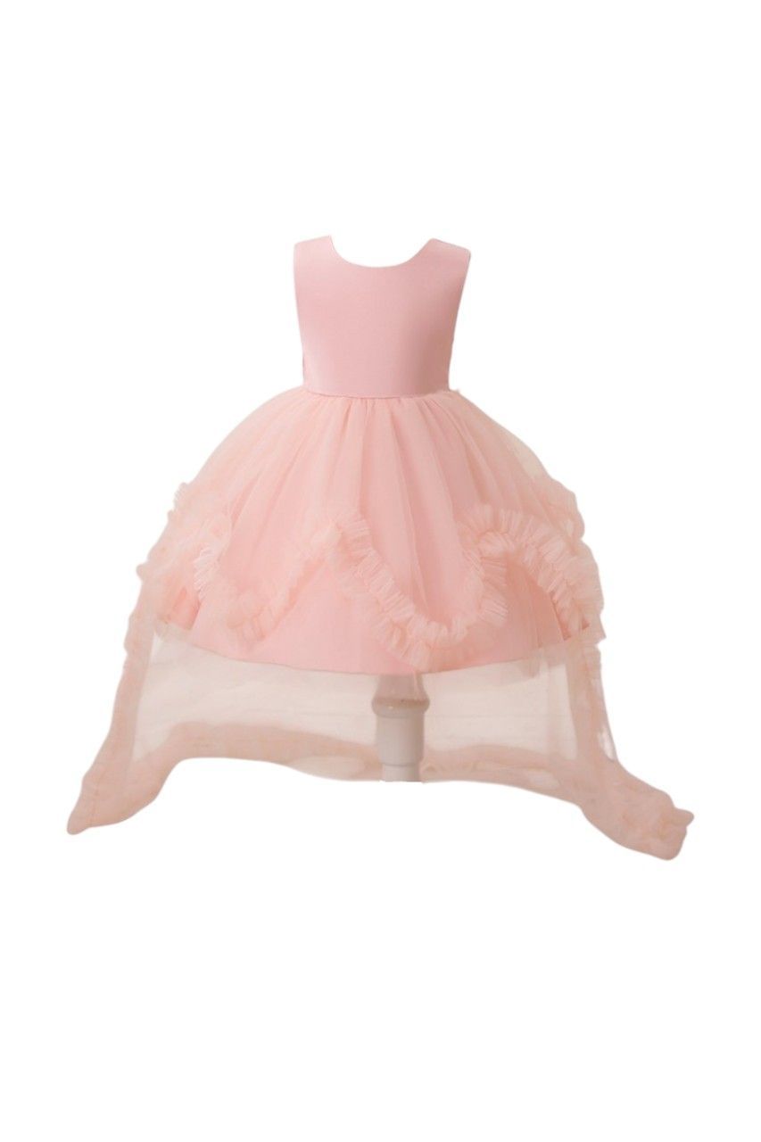 D' Daniela - Girl's Fairy Tulle Fantasy Dress With Headband - Baby Pink