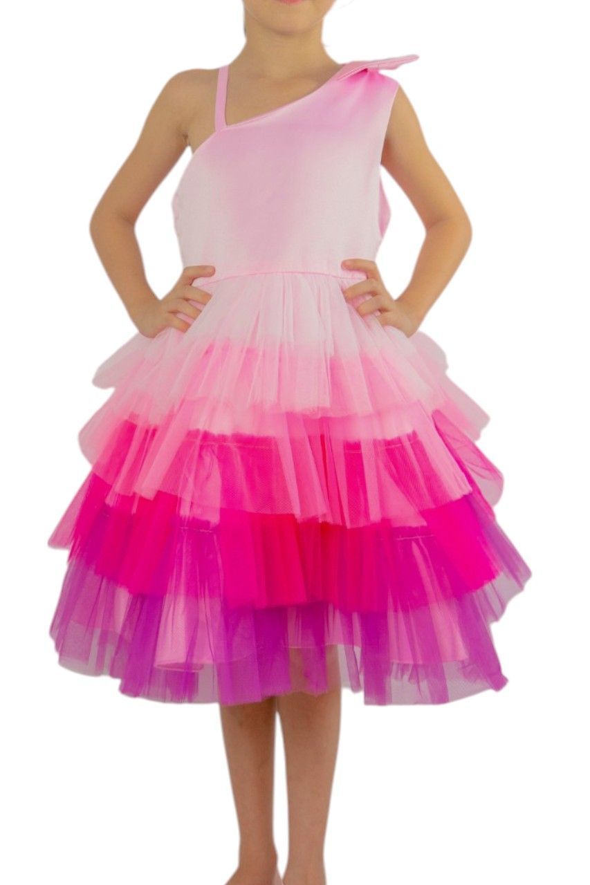 D' Daniela - Emelly Colourful Party Dress - Pink