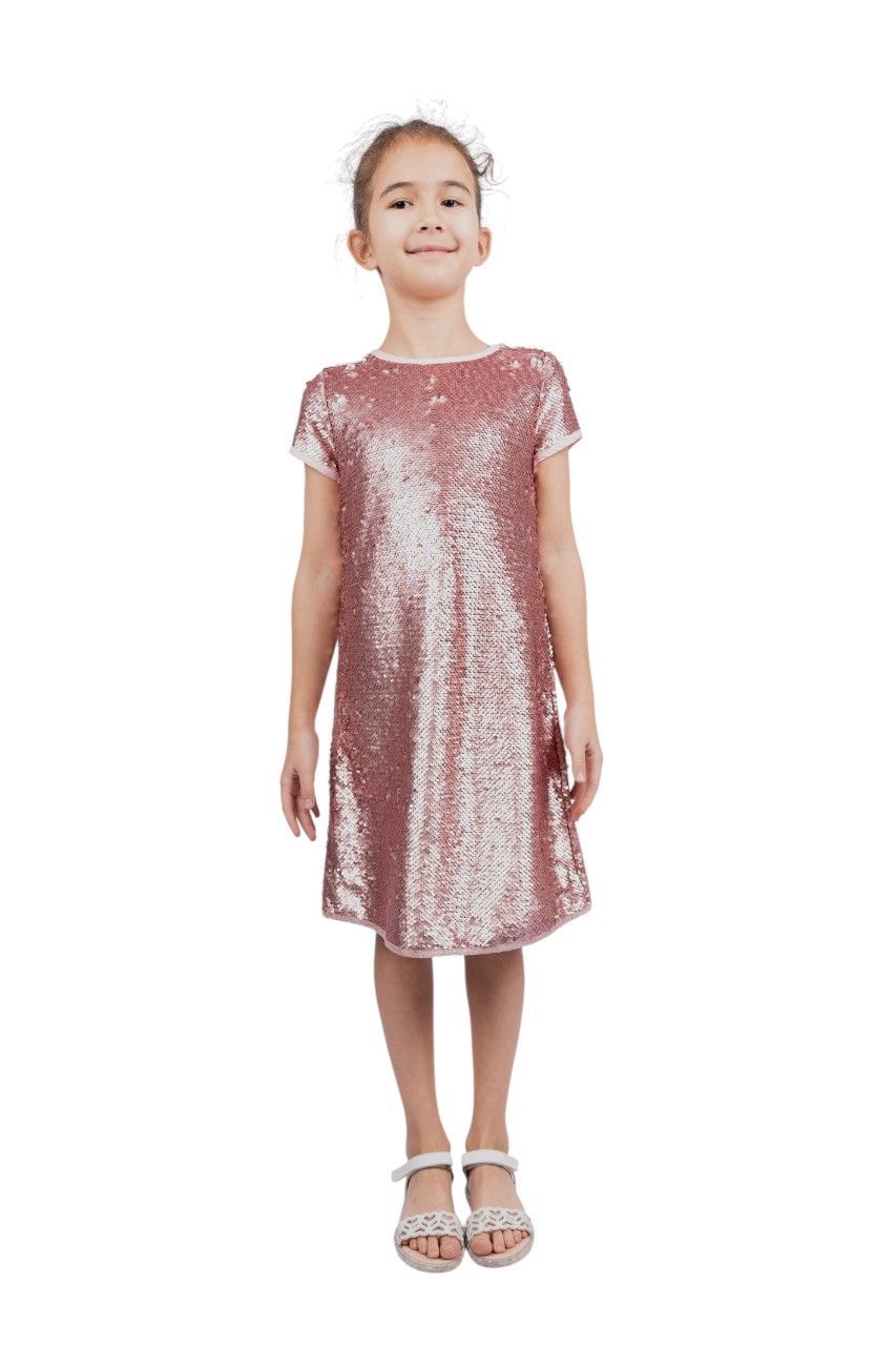 D' Daniela - Girl's Stardust Short Sleeves Dress - Pink