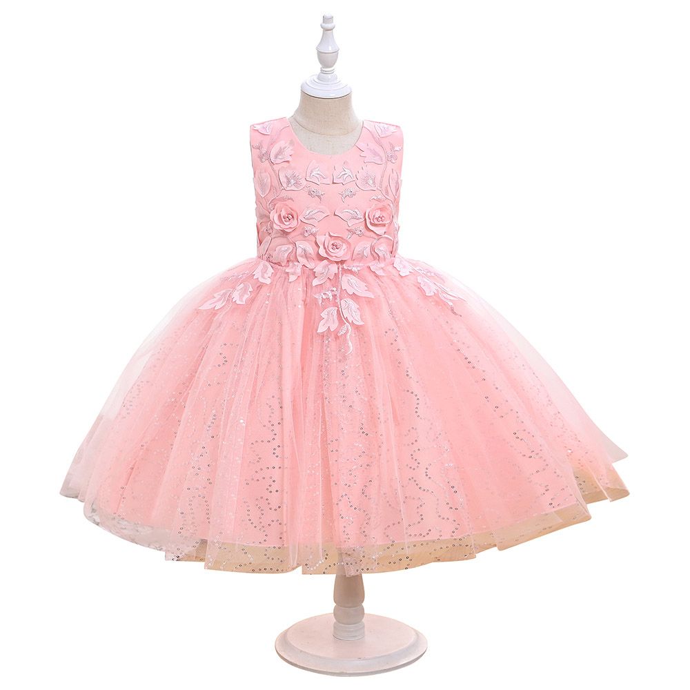 Ddaniela - Olivia Party Dress with Headband - Pink