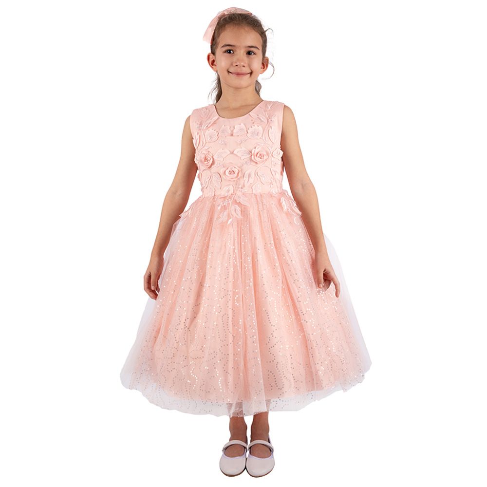 Ddaniela - Olivia Party Dress with Headband - Pink