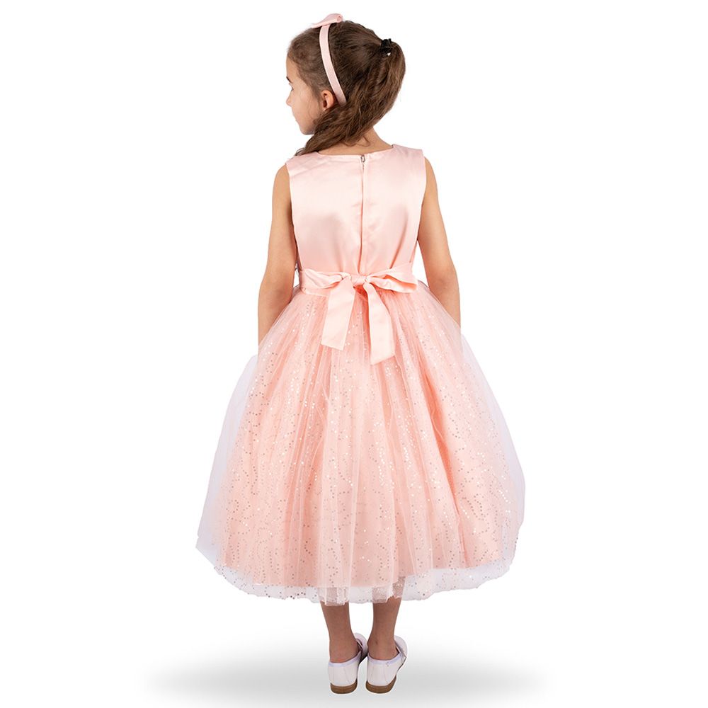 Ddaniela - Olivia Party Dress with Headband - Pink