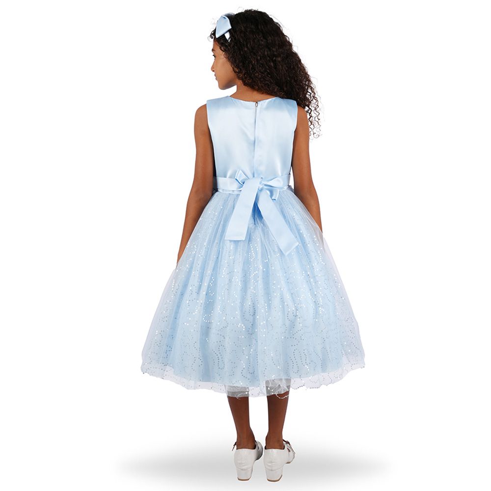 Ddaniela - Olivia Party Dress with Headband - Blue