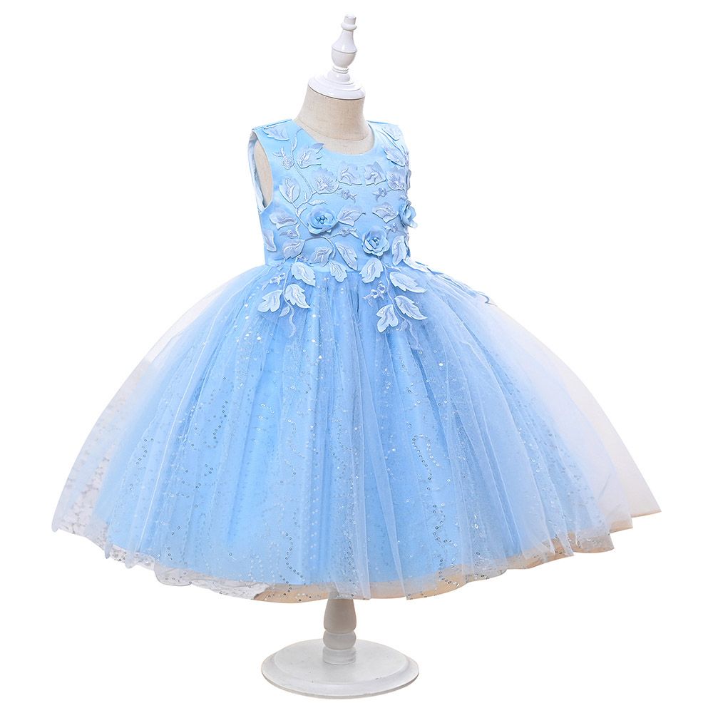 Ddaniela - Olivia Party Dress with Headband - Blue