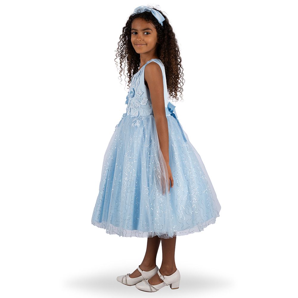 Ddaniela - Olivia Party Dress with Headband - Blue