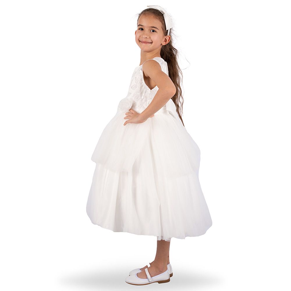 Ddaniela - Abigail Party Dress with Headband - White