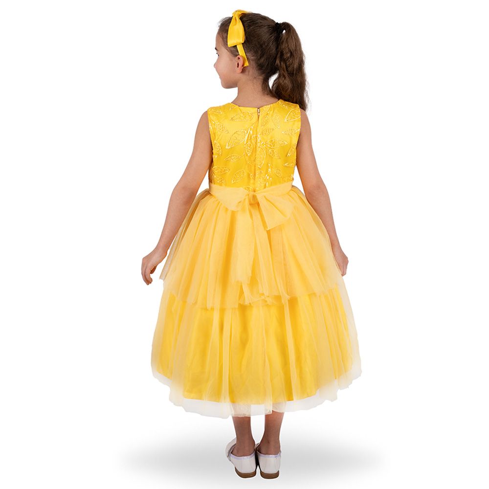 Ddaniela - Abigail Party Dress with Headband - Yellow