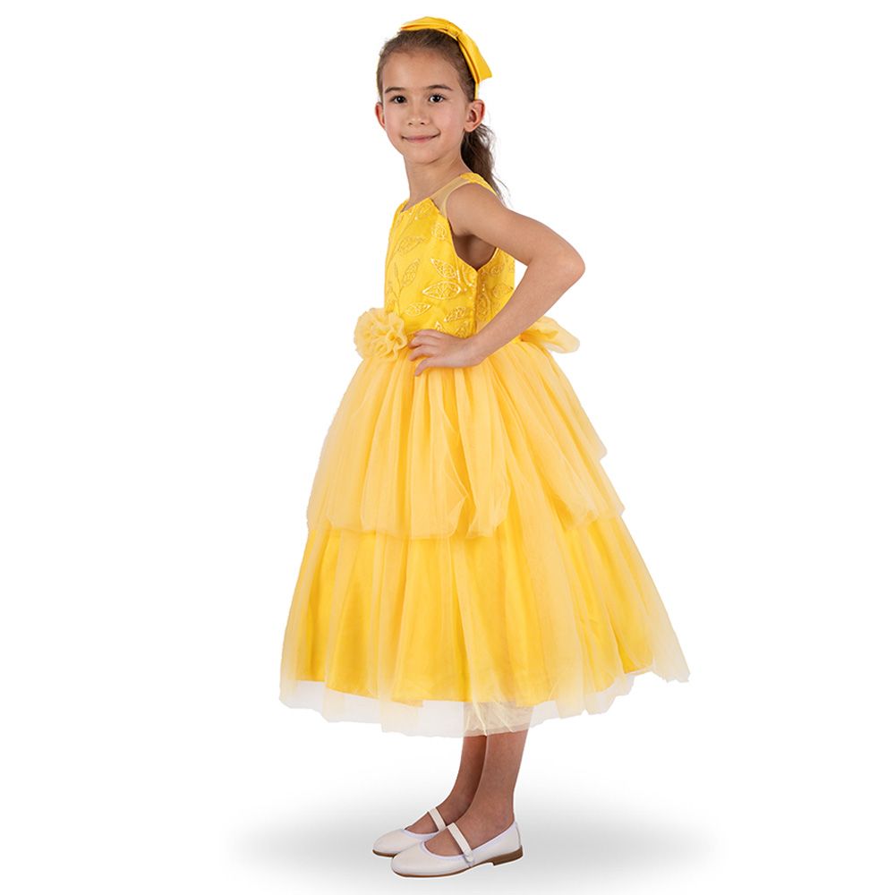 Ddaniela - Abigail Party Dress with Headband - Yellow