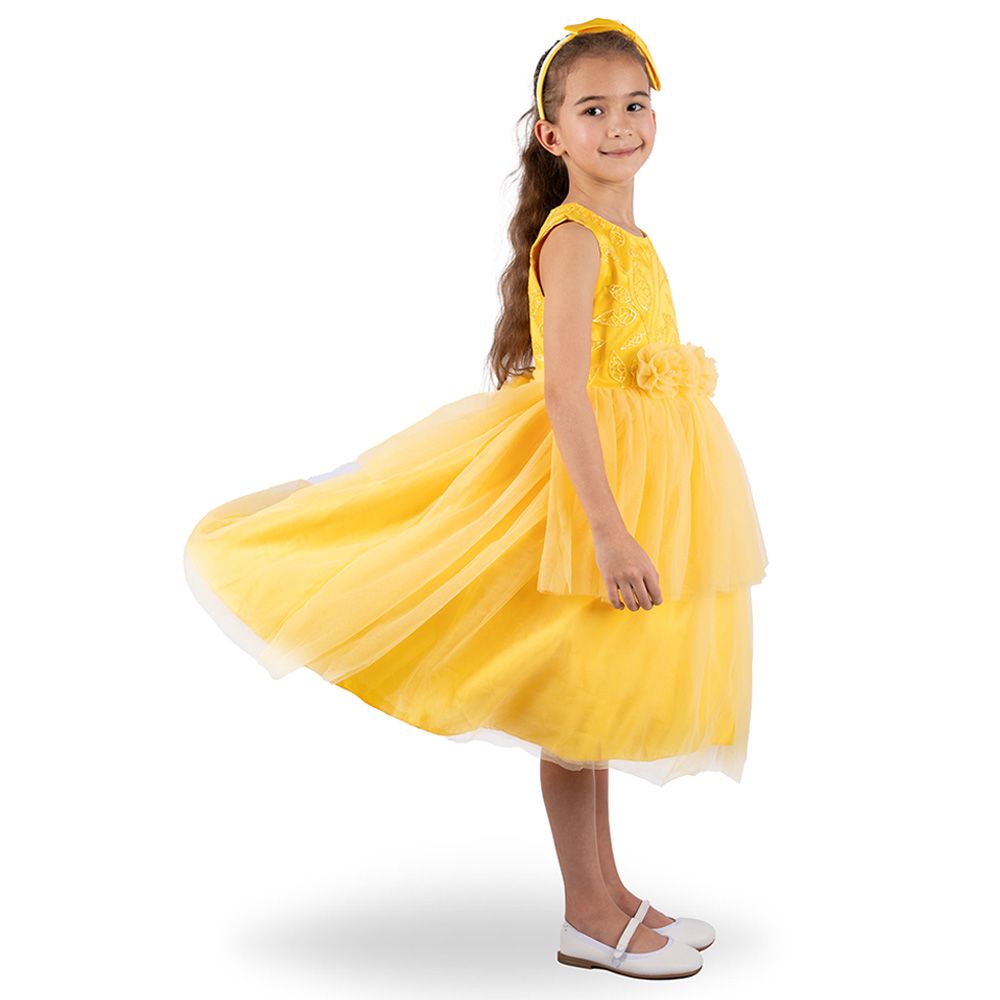 Ddaniela - Abigail Party Dress with Headband - Yellow