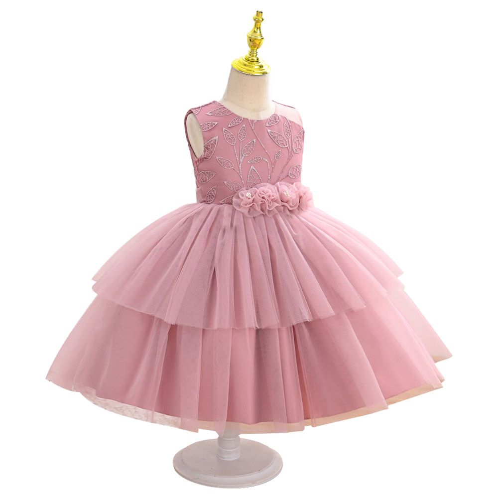 Ddaniela - Abigail Party Dress with Headband - Dark Pink