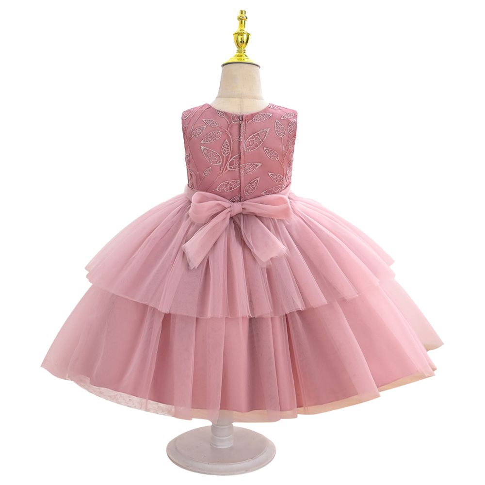 Ddaniela - Abigail Party Dress with Headband - Dark Pink