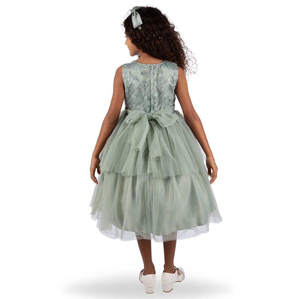 Ddaniela - Abigail Party Dress with Headband - Olive