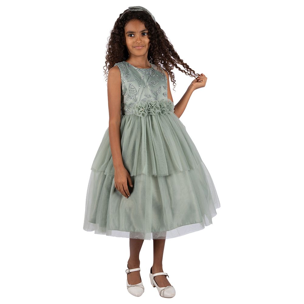 Ddaniela - Abigail Party Dress with Headband - Olive