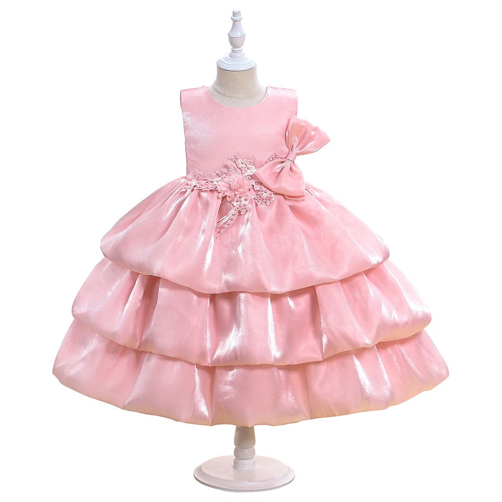 Ddaniela - Ava Shiny Party Dress with Headband - Pink