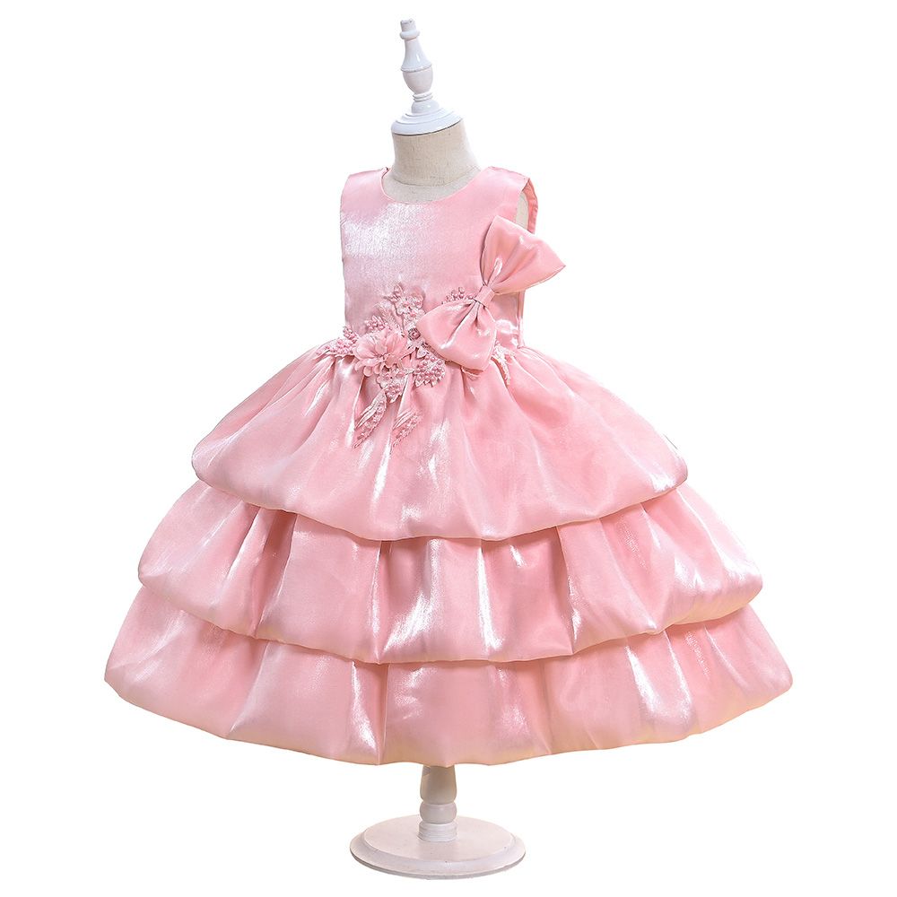 Ddaniela - Ava Shiny Party Dress with Headband - Pink