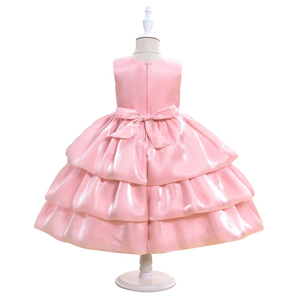 Ddaniela - Ava Shiny Party Dress with Headband - Pink