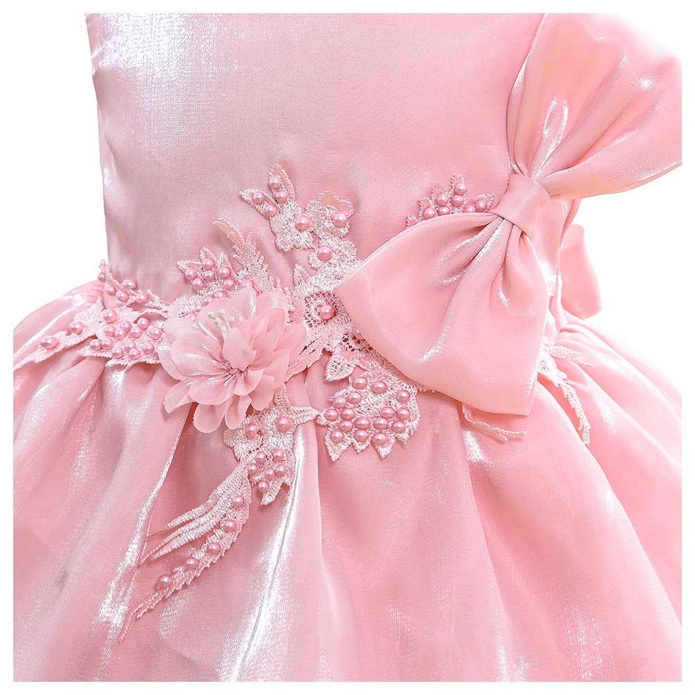 Ddaniela - Ava Shiny Party Dress with Headband - Pink