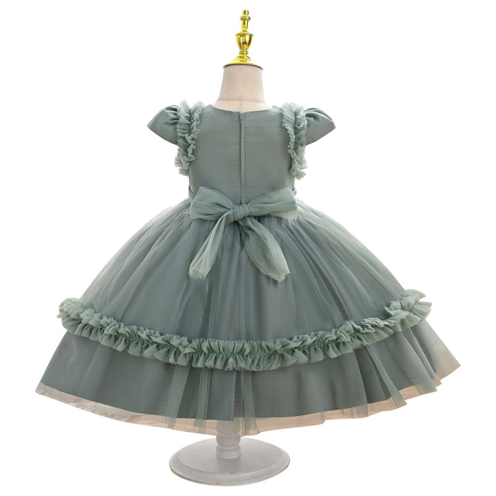 Ddaniela - Eleanor Party Dress with Headband - Olive