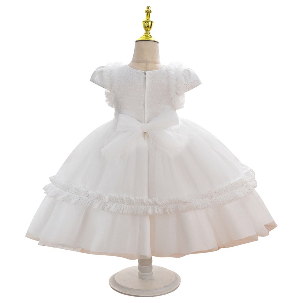 Ddaniela - Eleanor Party Dress with Headband - White