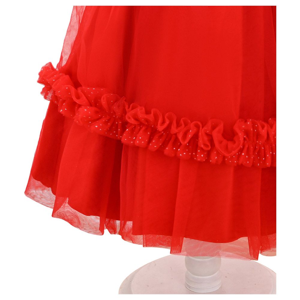 Ddaniela - Eleanor Party Dress with Headband - Red