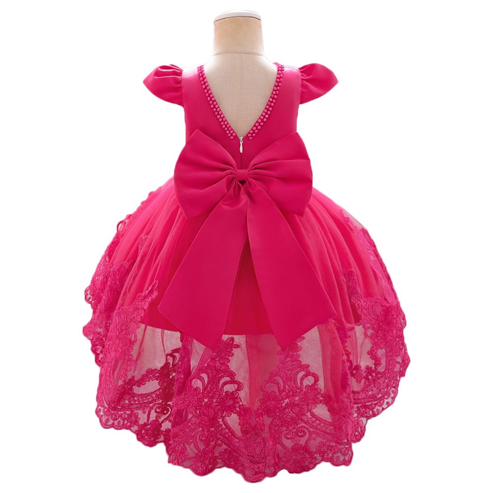 Ddaniela - Embroidery Princess Dress - Hot Pink