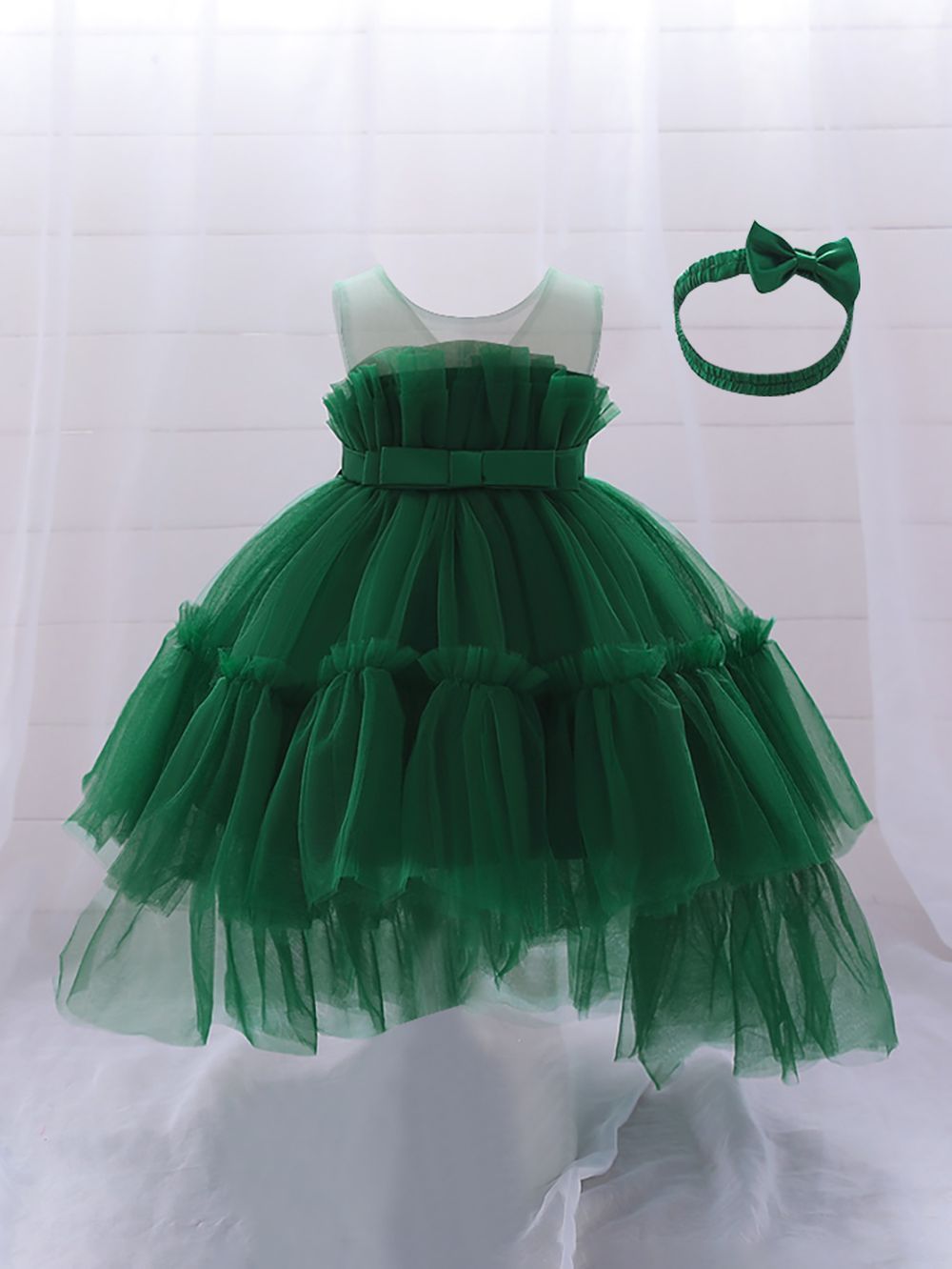 D' Daniela - Antonia Collection Green Dress W/ Short Tail