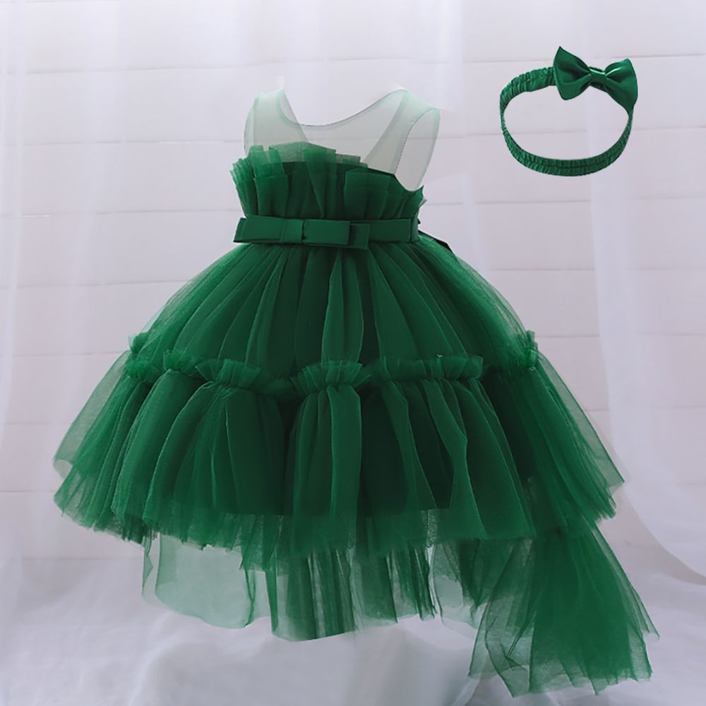 D' Daniela - Antonia Collection Green Dress W/ Short Tail