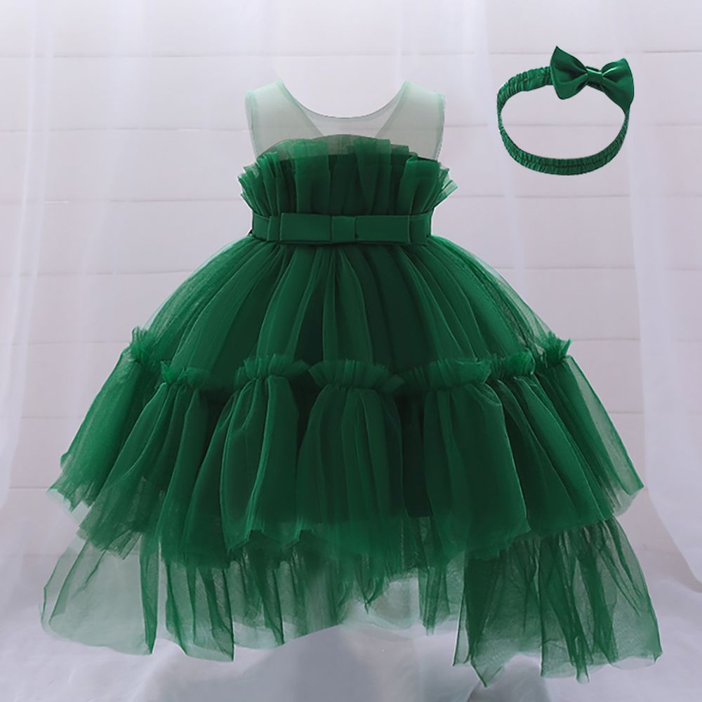 D' Daniela - Antonia Collection Green Dress W/ Short Tail