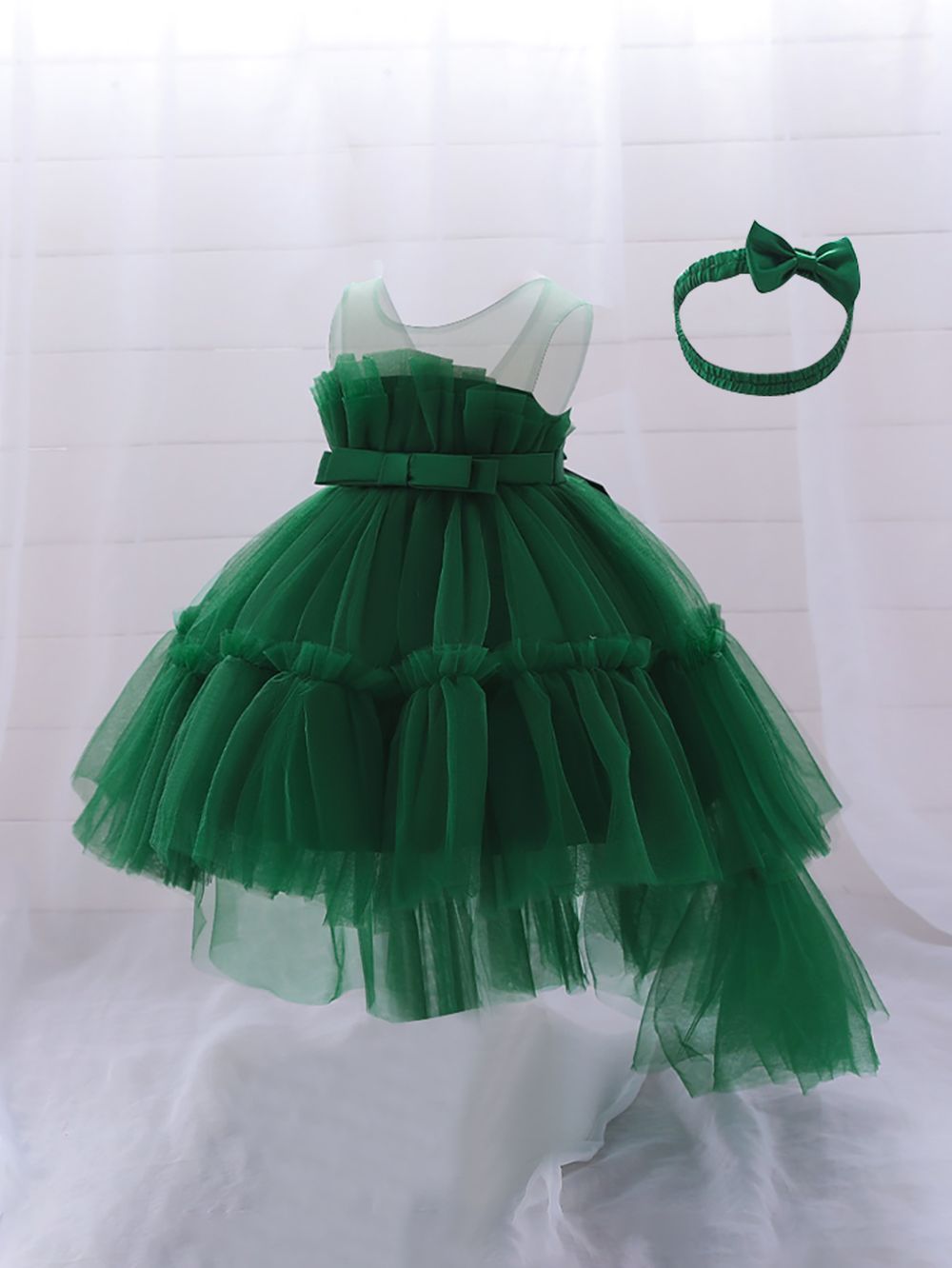 D' Daniela - Antonia Collection Green Dress W/ Short Tail