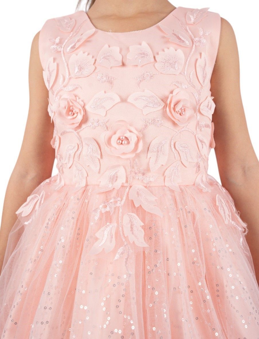 D' Daniela - Olivia Girl's Party Dress With Headband - Pink