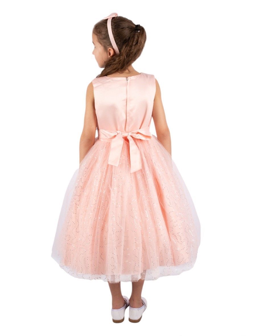 D' Daniela - Olivia Girl's Party Dress With Headband - Pink