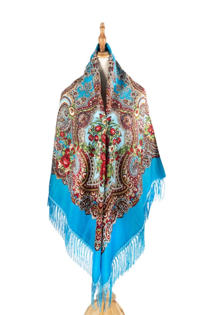 D' Daniela - Alesya Womens Cotton Long Tassel Print Shawl