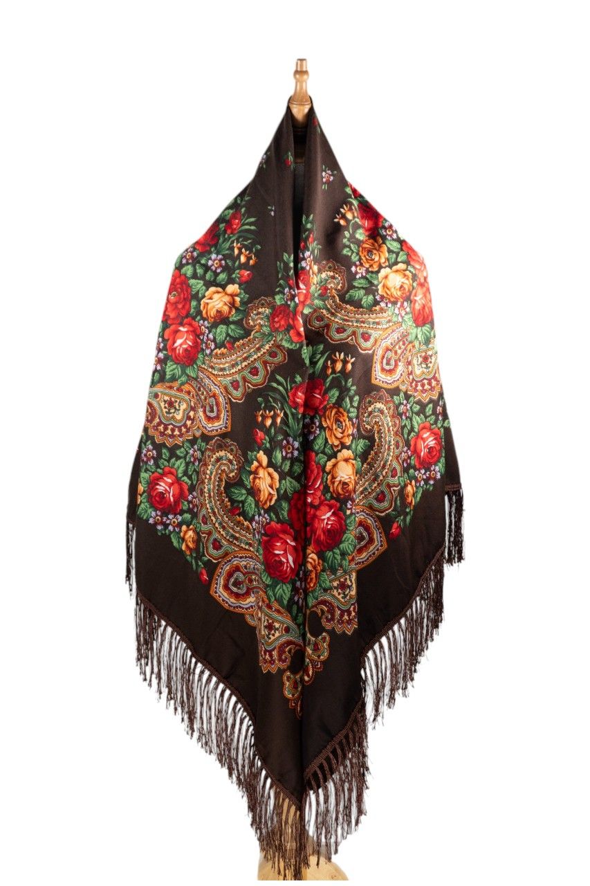 D' Daniela - Eleonora Womens Cotton Long Tassel Print Shawl