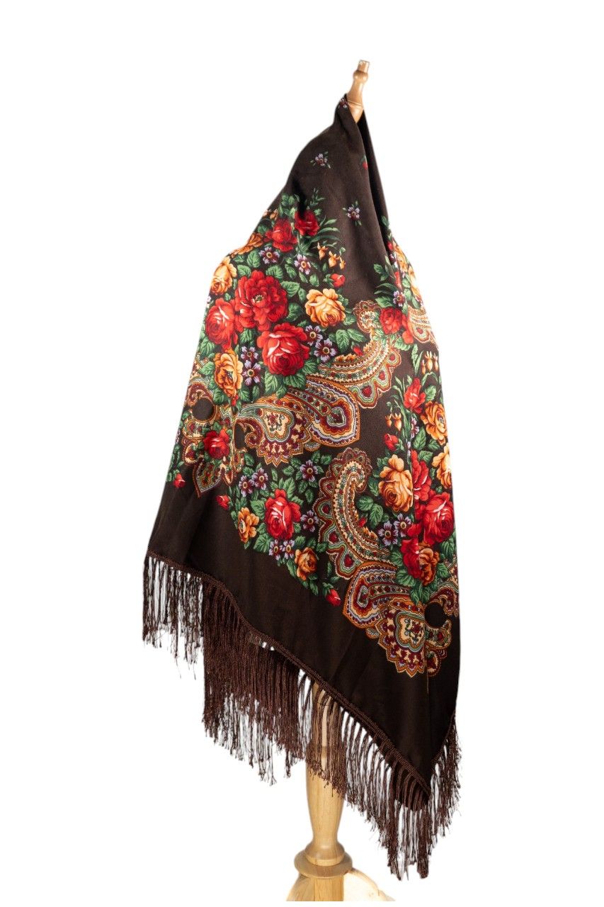 D' Daniela - Eleonora Womens Cotton Long Tassel Print Shawl