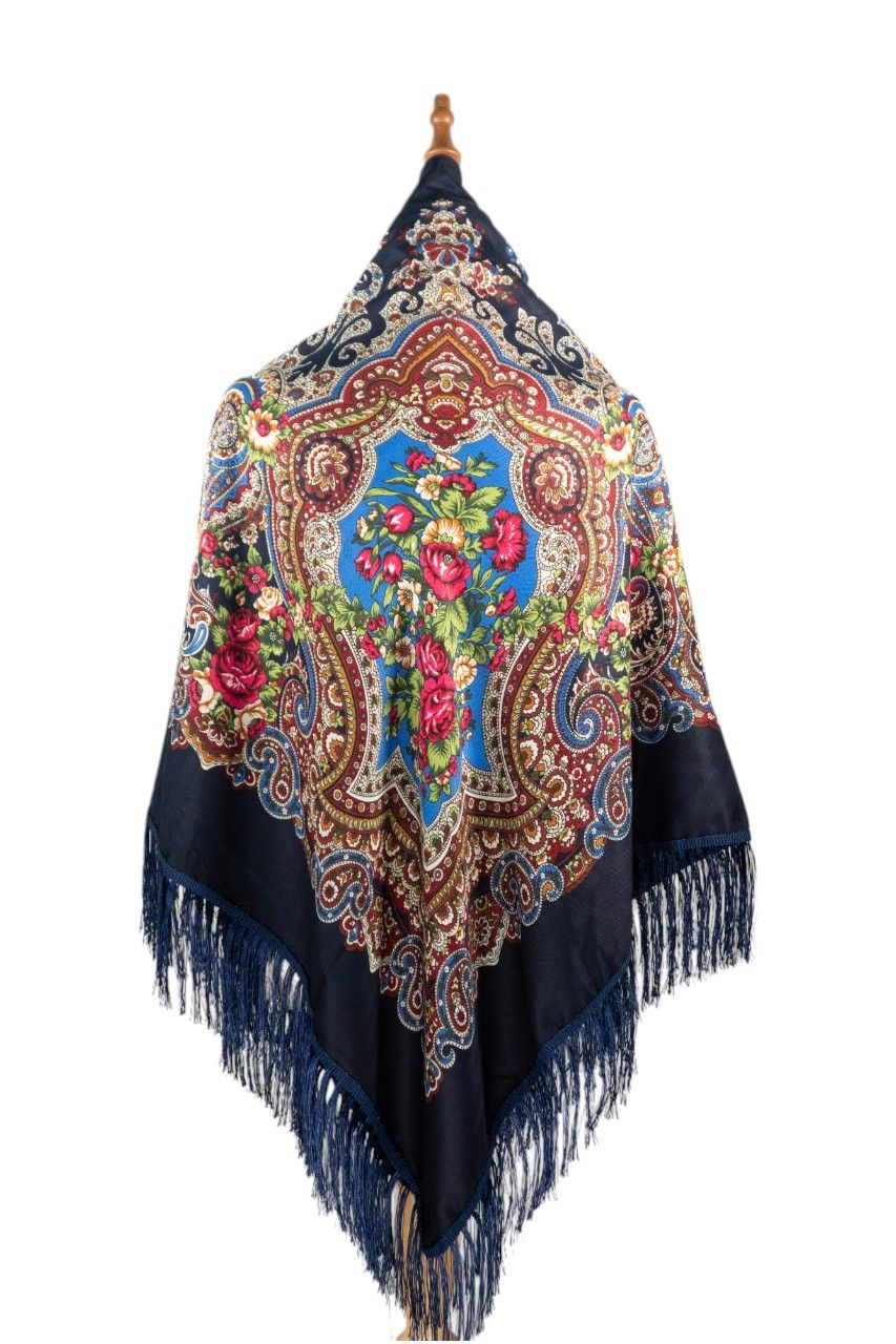 D' Daniela - Julia Womens Cotton Long Tassel Print Shawl