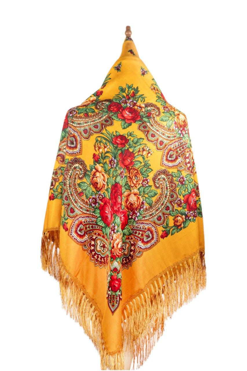 D' Daniela - Angela Womens Cotton Long Tassel Print Shawl