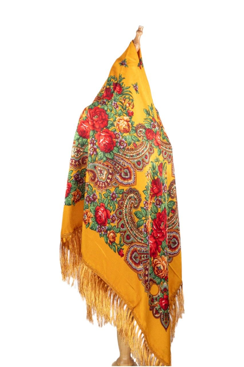 D' Daniela - Angela Womens Cotton Long Tassel Print Shawl