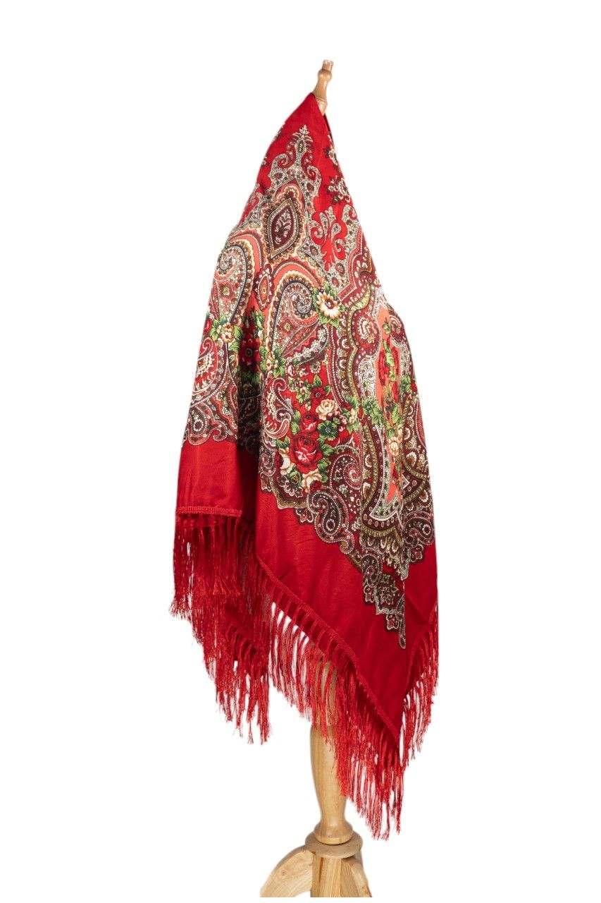 D' Daniela - Angelina Womens Cotton Long Tassel Print Shawl