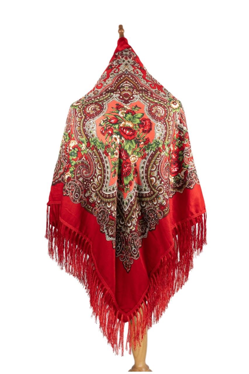 D' Daniela - Angelina Womens Cotton Long Tassel Print Shawl