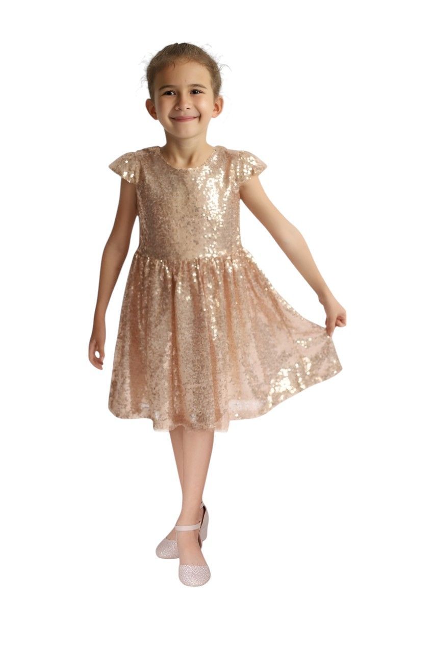 D' Daniela - Beads Glitter Dress - Rose Gold