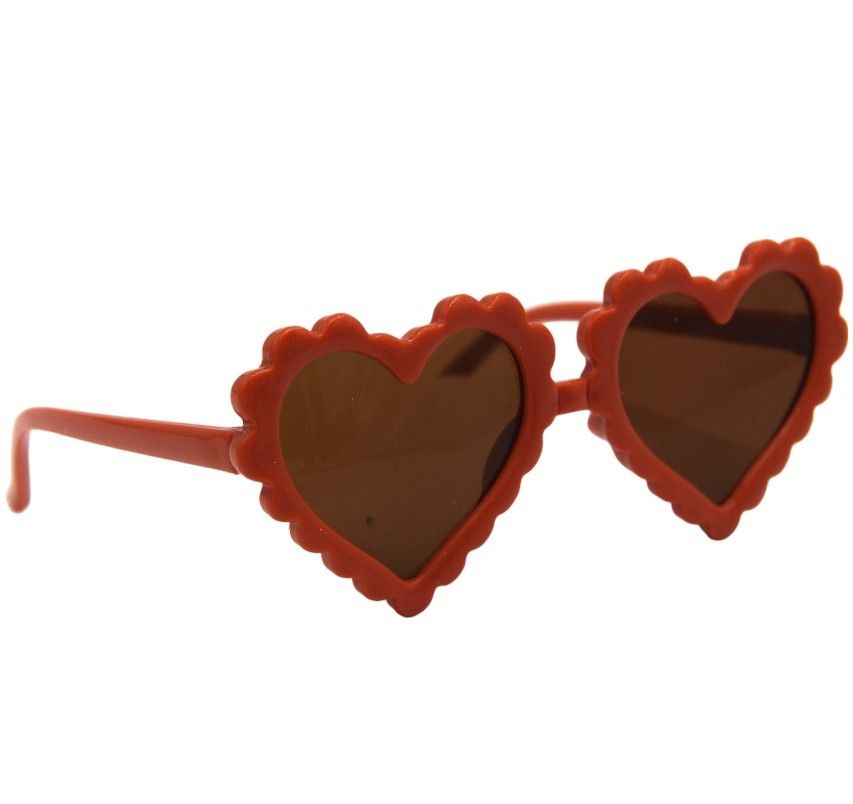 D' Daniela - Yasmin Heart Shaped Glasses And Bow Barrette Clip Set - 3pcs - Orange