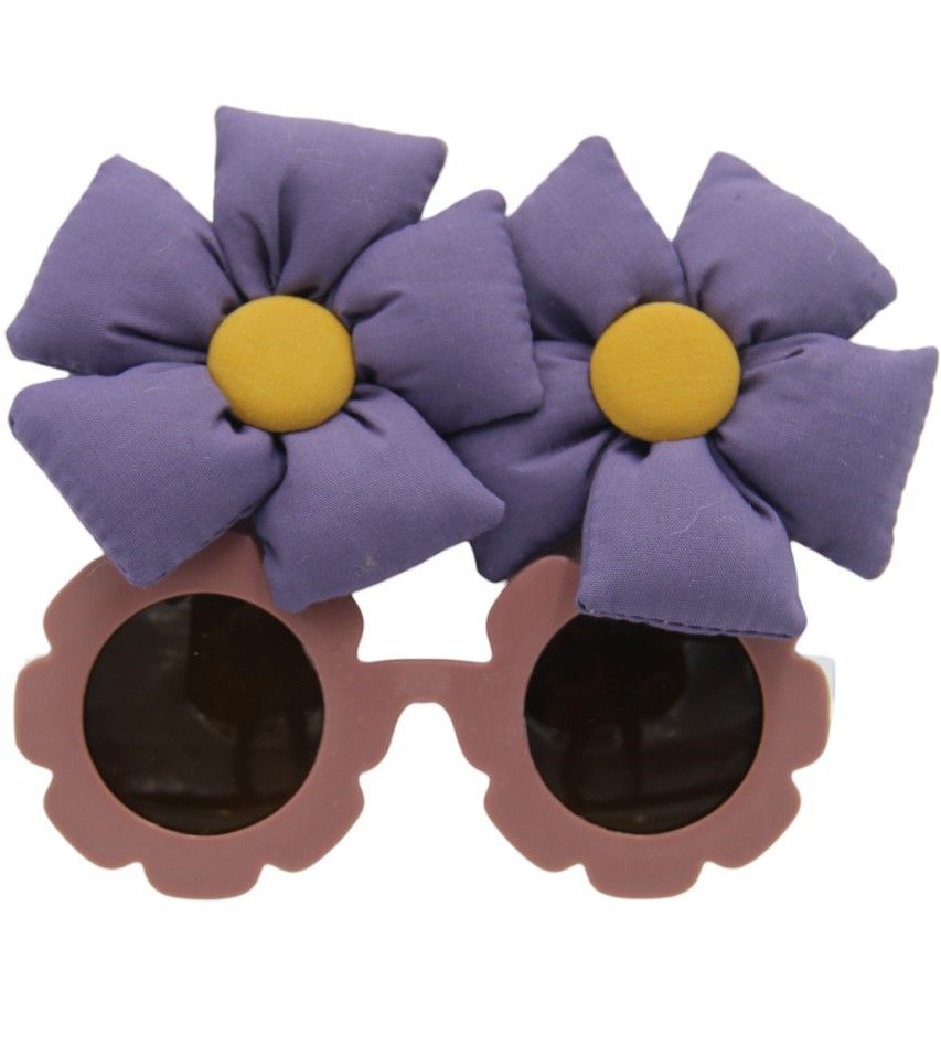 D' Daniela - Aida Glasses And Flower Shaped Clip Set - 3pcs - Violet