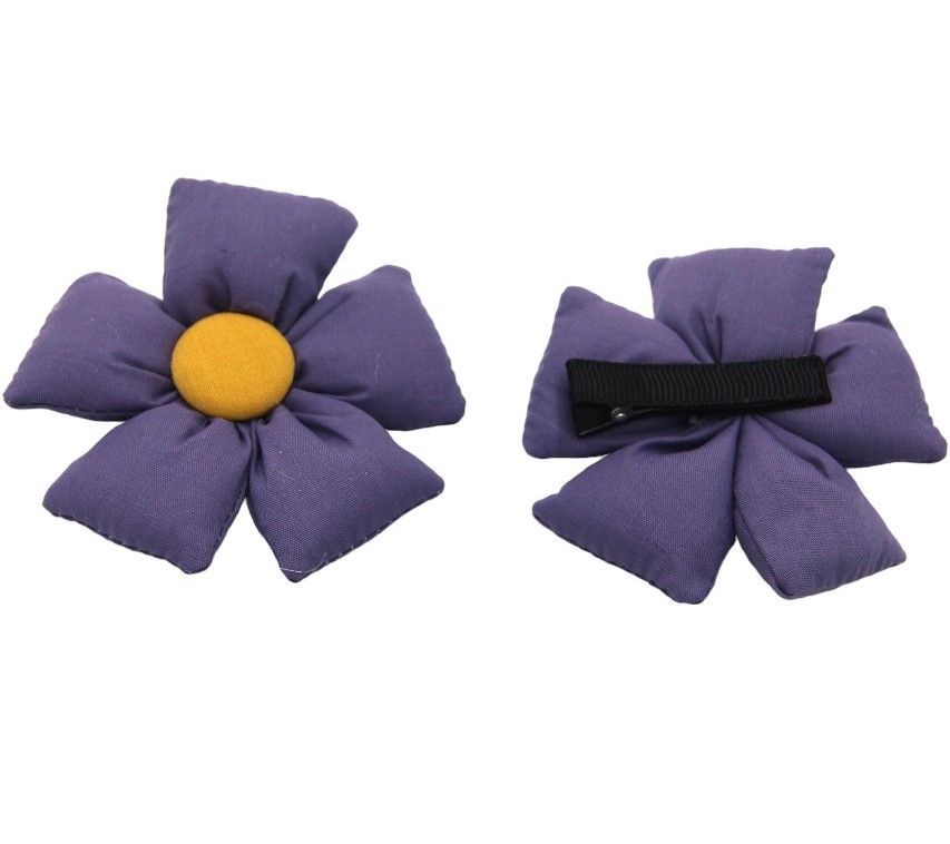 D' Daniela - Aida Glasses And Flower Shaped Clip Set - 3pcs - Violet