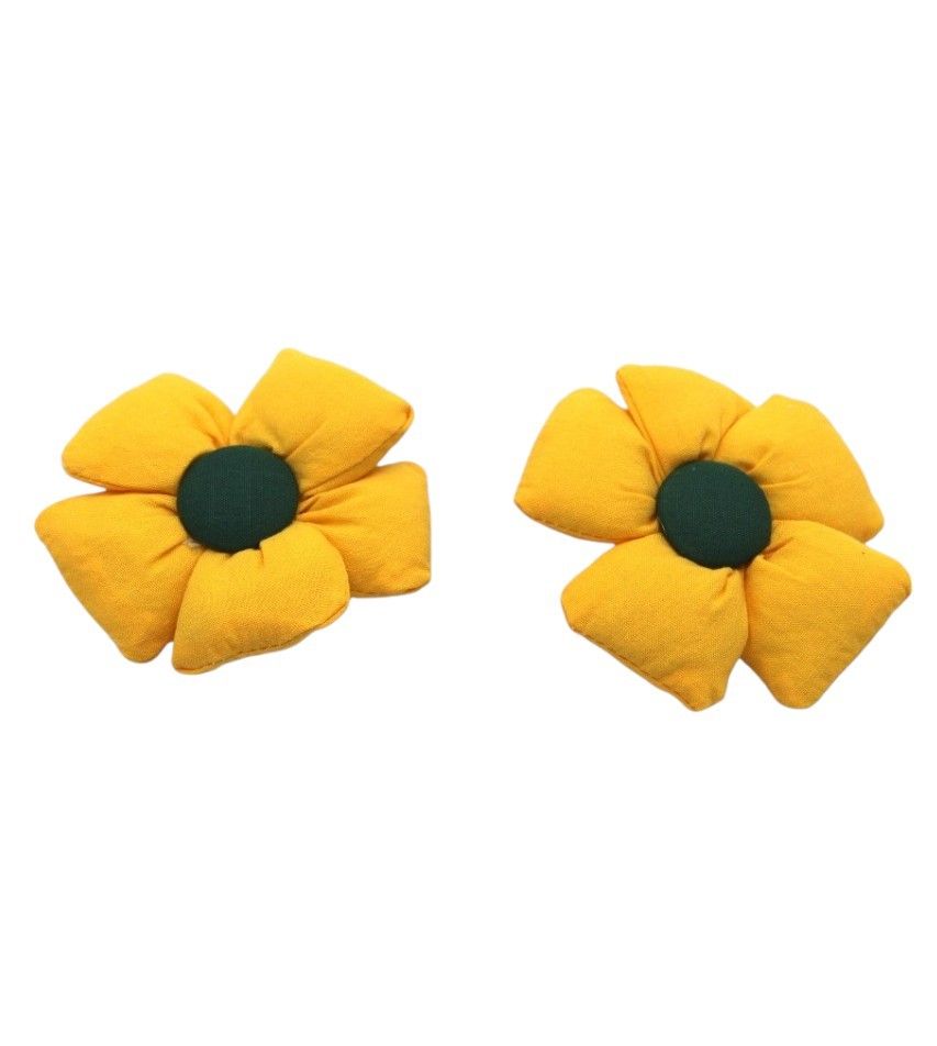 D' Daniela - Aida Glasses And Flower Shaped Clip Set - Yellow - 3 Pcs