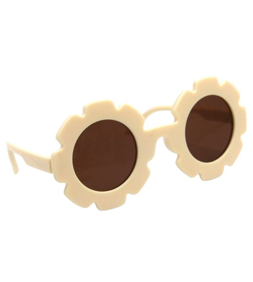 D' Daniela - Aida Glasses and Flower Shaped Clip Set - Beige - 3 Pcs