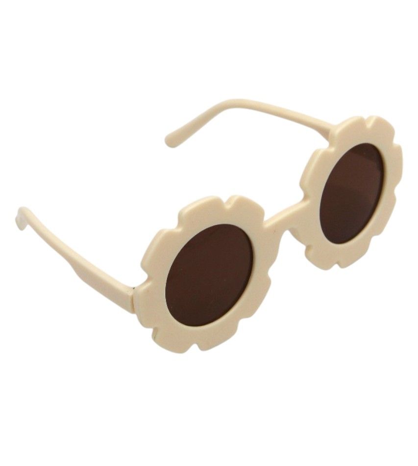 D' Daniela - Aida Glasses and Flower Shaped Clip Set - Beige - 3 Pcs