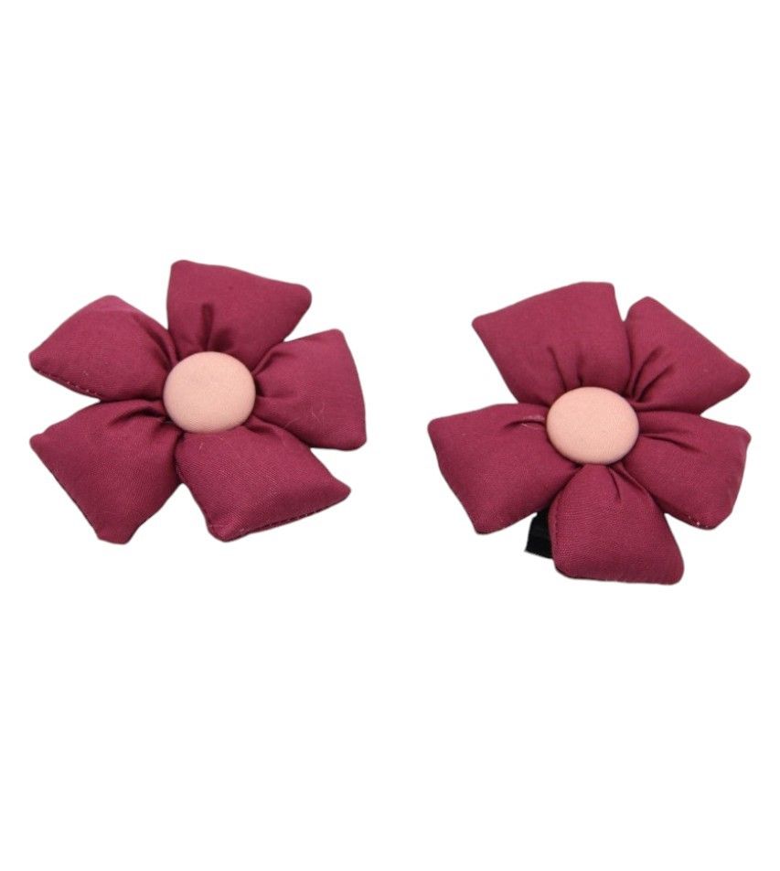 D' Daniela - Aida Glasses And Flower Shaped Clip Set - Magenta - 3 Pcs