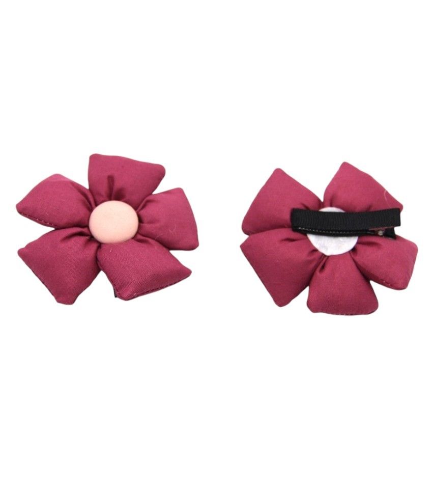 D' Daniela - Aida Glasses And Flower Shaped Clip Set - Magenta - 3 Pcs