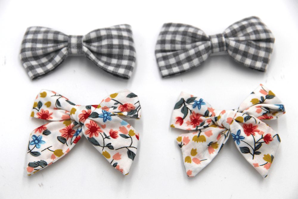 D' Daniela - Rana Ribbon Bow Clip Set For Babies & Girls - Grey & Multicolor